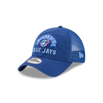 Blue Toronto Blue Jays Hat - New Era MLB Stacked Classic 9TWENTY Adjustable Caps USA5140276